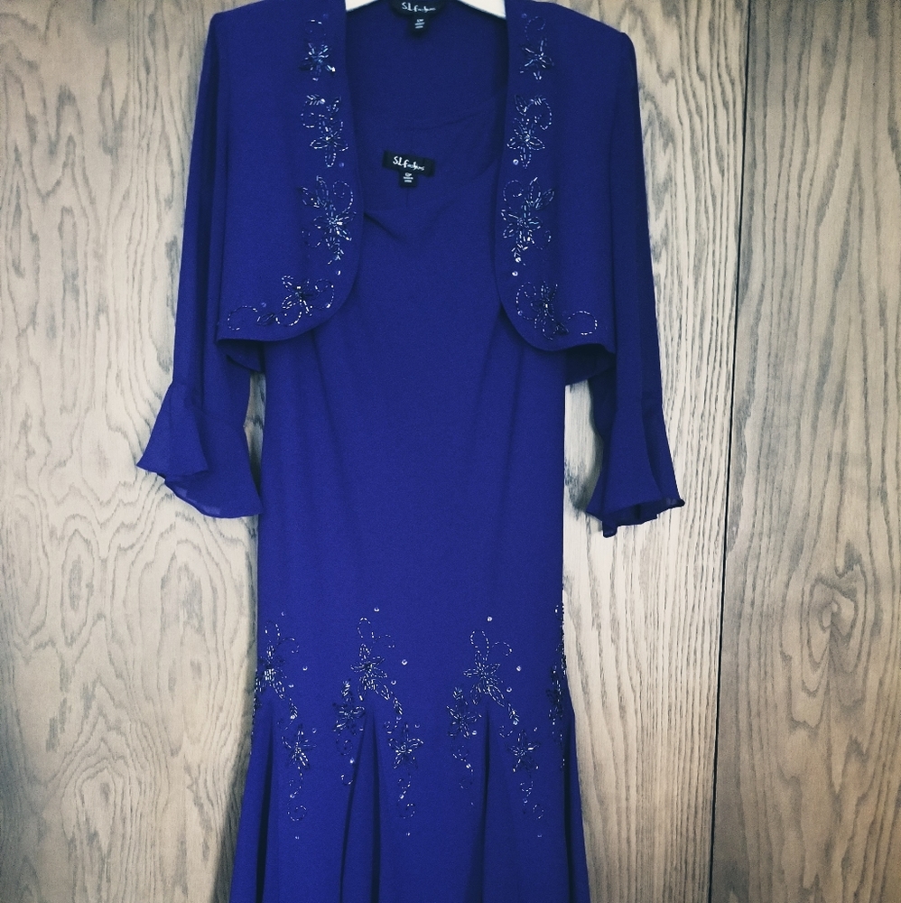S.L. Fashions Purple Dress